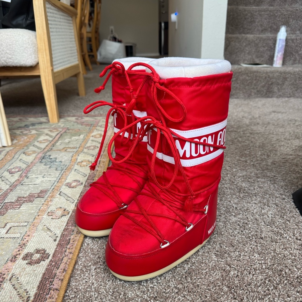 Moon Boot Red Boots